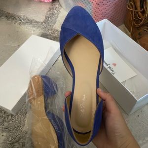 Handcrafted Blue Leather Flats Size 40, Size 8.5
